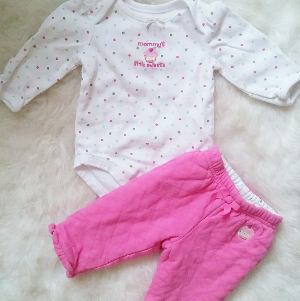 Reversible outfit baby girl 0 to 3 months